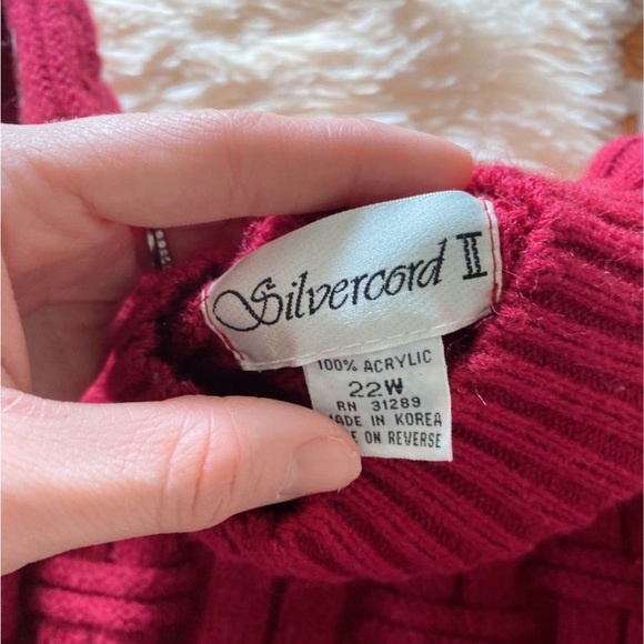 VINTAGE OVERSIZED PINK 1980S KNIT SWEATER XL - Picture 5 of 11